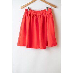 Kate Spade Mini Skirt Women M Neon Coral The Rules Gather Waist Circle Pockets